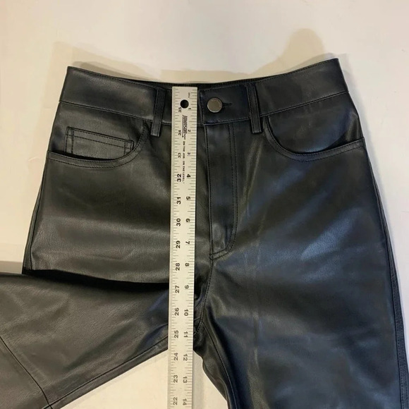 Mango MNG Women's Leather Effect High Waist Straight Pants Size 32 NWT‎ - Picture 15 of 16